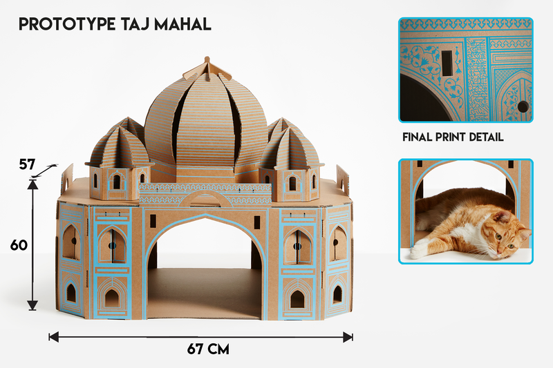 Illustration for article titled How Long Will It Take Your Furball to Shred One of These Incredible Cardboard Cathouses?
